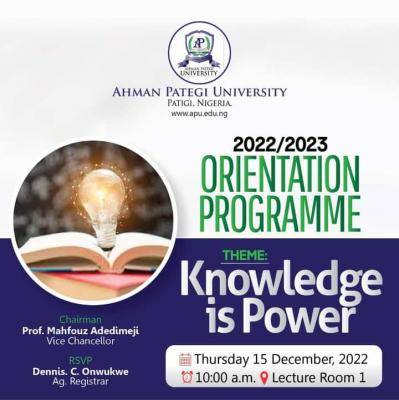 Ahman Pategi University Orientation programme for freshers