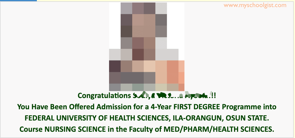 FUHSI Admission Status