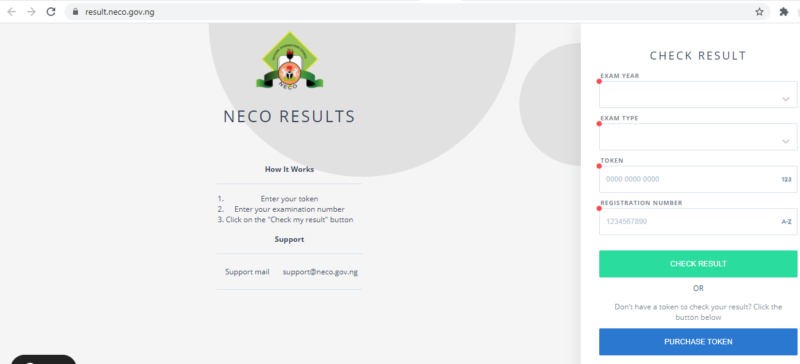 neco result