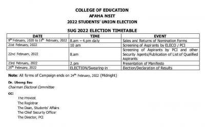 AKSCOE SUG election time table, 2022