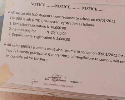 Bill and Melinda Gate College of Health notice to N.D students