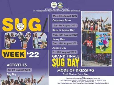 DS Adegbenro Polytechnic activities for SUG Week