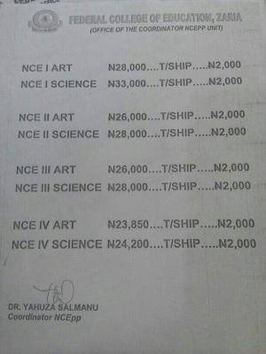 FCE Zaria on NCE Part-time registration