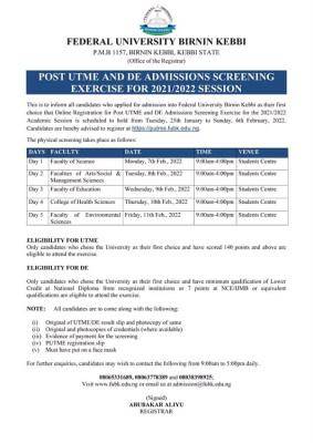 FUBK Post-UTME/DE Admission 2021: Eligibility, Cut-off Mark, And Registration details