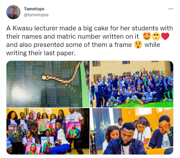 KWASU lecturer celebrates graduating students in a unique way (photo)
