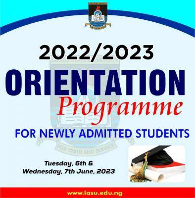 LASU announces orientation programme for fresh students, 2022/2023