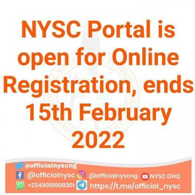 NYSC commences Batch A 2022 online registration