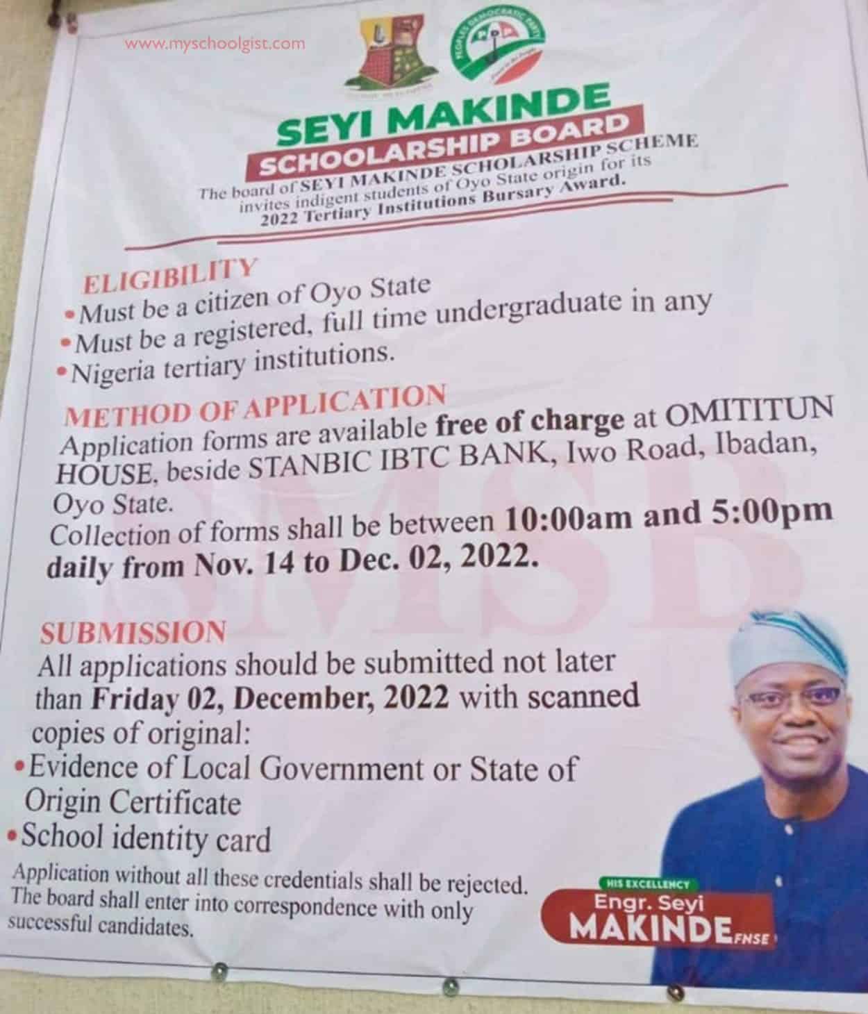 Seyi Makinde Scholarship Scheme