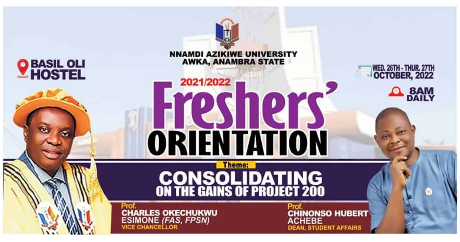 UNIZIK Freshers Orientation Programme