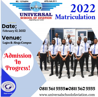 Universal School of Aviation 2022 matriculation ceremony