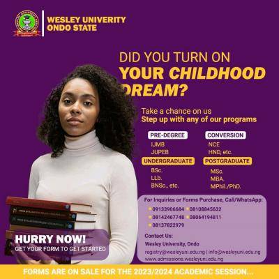 Wesley University Post-UTME/DE 2023: eligibility, and registration Details