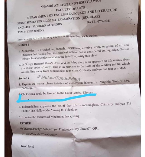 Businessman, Obi Cubana makes it to UNIZIK exams question as a case study