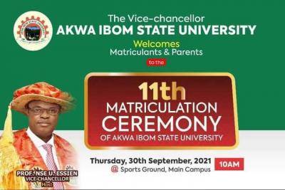 AKSU matriculation exercise for 2020/2021 session