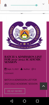Chrisland University First Batch Admission List for 2021/2022 Session