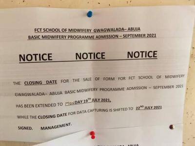 FCT School of Midwifery extends Basic Midwifery Admission deadline