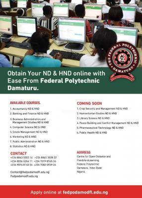 FEDPODAM commences online ND and HND programmes