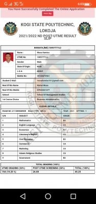 Kogi State Poly Post-UTME Screening Result 2021/2022