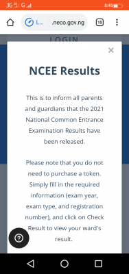 National Common Entrance Examination (NCEE) results 2021