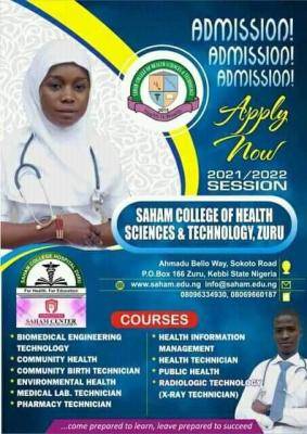 Saham College of Health Sciences and Technology for 2021/2022